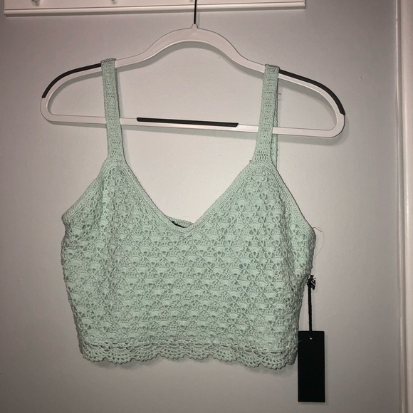 Forever 21 Tops - 💥*NWT* Mint Crochet Crop Top